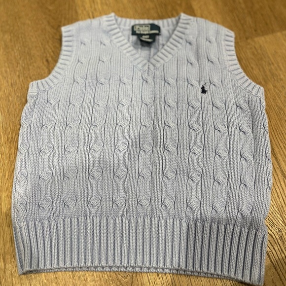 Polo Ralph Lauren Boys’ Cable Knit Sweater Vest, Size 4/4T, Light Blue - Picture 6 of 7